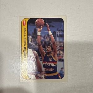 Basketball Trading Card with Blue and Yellow Accents of Alex English mint cond